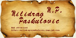 Milidrag Paskulović vizit kartica